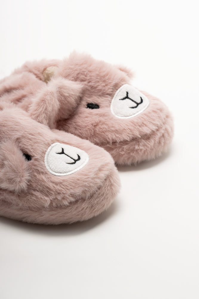 Happy Teddy Slippers Pink (2)