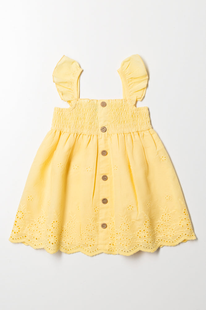 Anglaise Button Down Dress Yellow