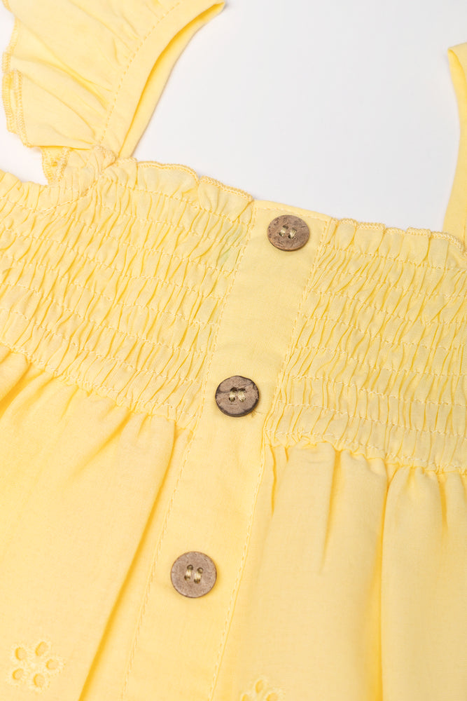 Anglaise Button Down Dress Yellow