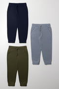 3 Pack Trackpants Navy, Green And Grey
