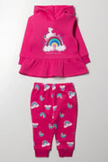 Hooded Peplum Tracksuit Pink