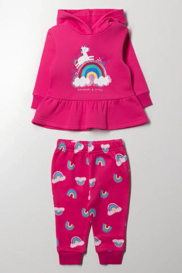 Hooded Peplum Tracksuit Pink