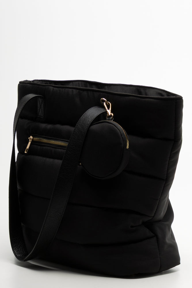 Large Puffer Tote Bag Black