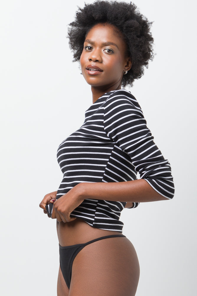 3 Pack Strappy Thongs Black, Grey And White (1)