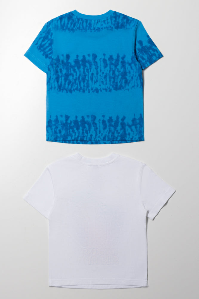 2 Pack Palms T-Shirts White And Blue (2)