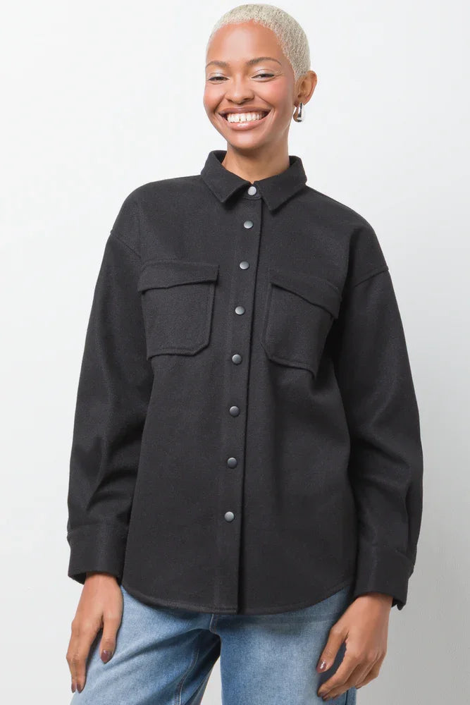 Melton Shirt Black
