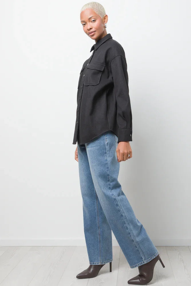 Melton Shirt Black (1)