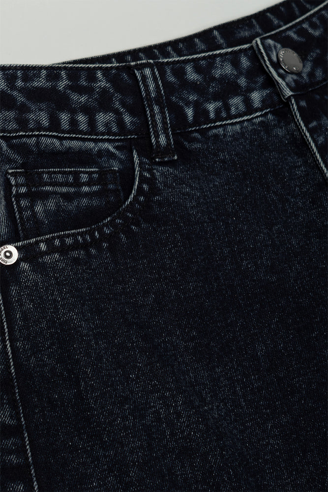 Cargo Denim Jorts Dark Grey
