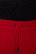 2 Pack Knit Shorts Black & Red (1)