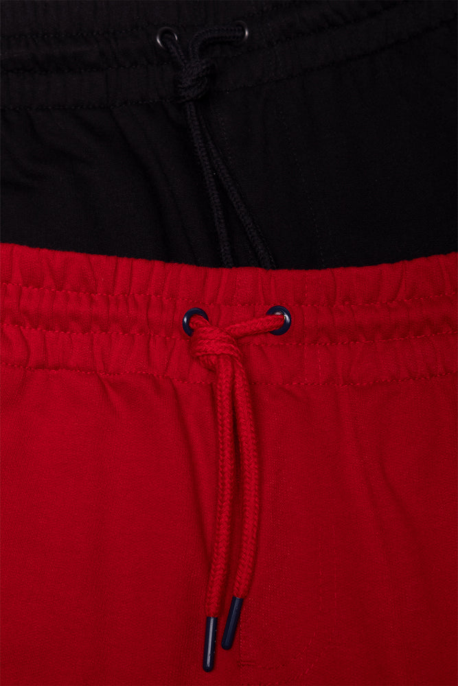 2 Pack Knit Shorts Black & Red (1)