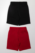 2 Pack Knit Shorts Black & Red (2)