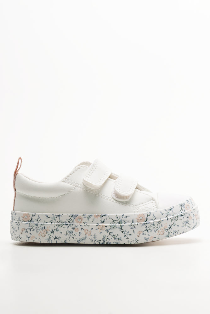 Floral Sole Sneakers White (1)