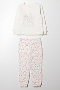 Swan Fleece Pyjama Set Cream