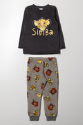 Lion King Long Sleeve Pyjama Set Charcoal