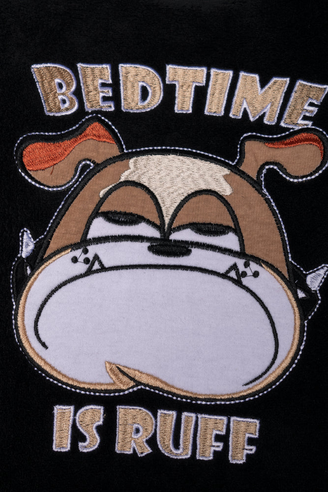 Bulldog Long Sleeve Fleece Pyjama Set Black