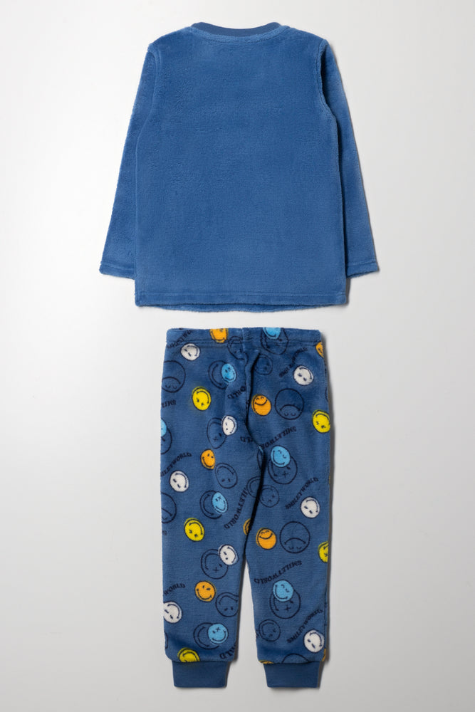 Smiley Long Sleeve Pyjama Set Blue (3)