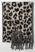Leopard Print Blanket Scarf Brown