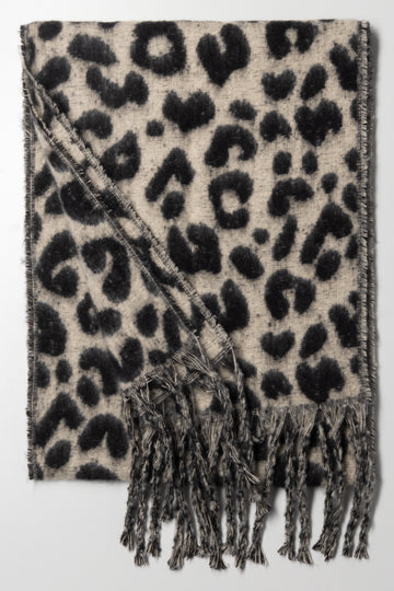 Leopard Print Blanket Scarf Brown