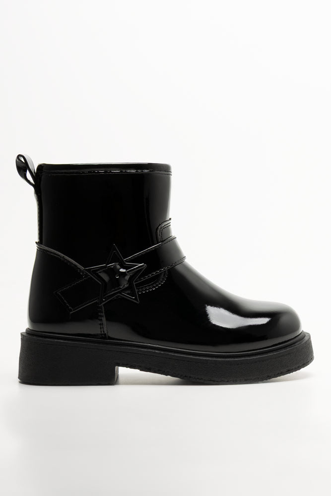 Star Double Strap Boots Black