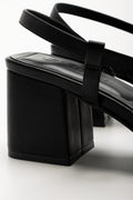 Buckle Sling Back Heels Black (3)