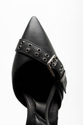 Buckle Sling Back Heels Black (4)