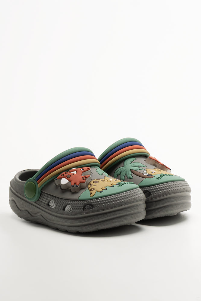 Dino Light Up Clogs Grey