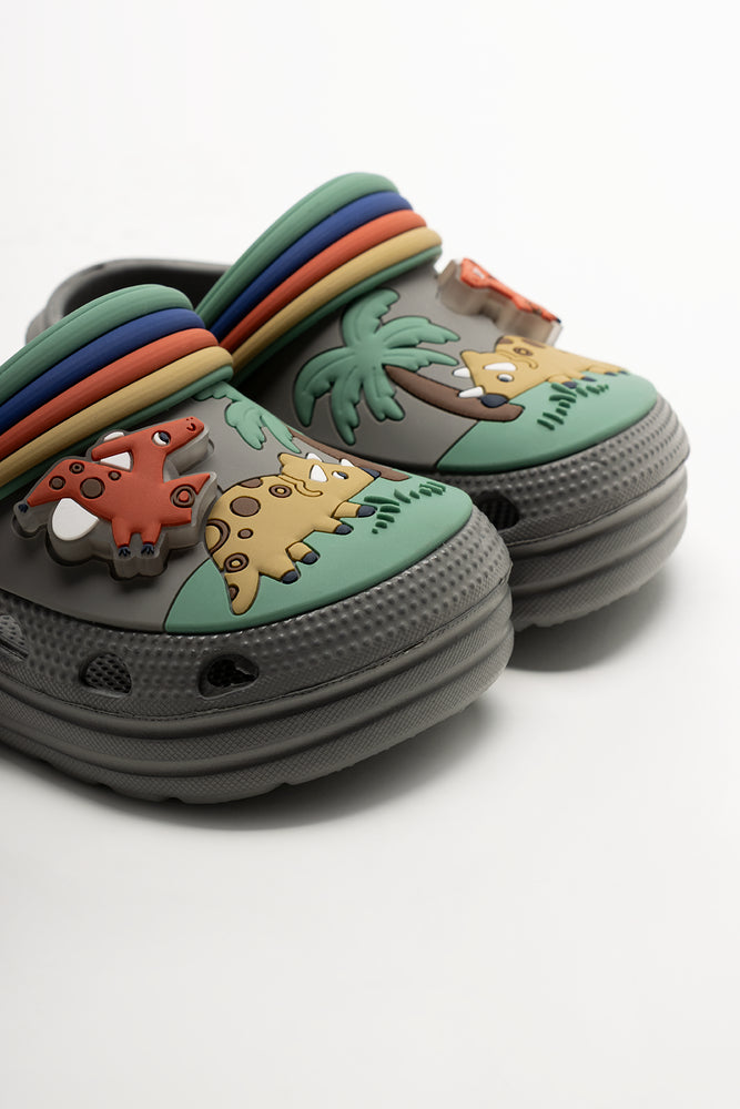 Dino Light Up Clogs Grey (2)