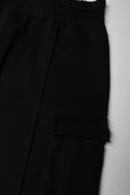 Wide Leg Cargo Trackpants Black (1)