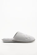 Star Trim Closed Toe Slippers Grey (1)