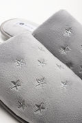 Star Trim Closed Toe Slippers Grey (2)