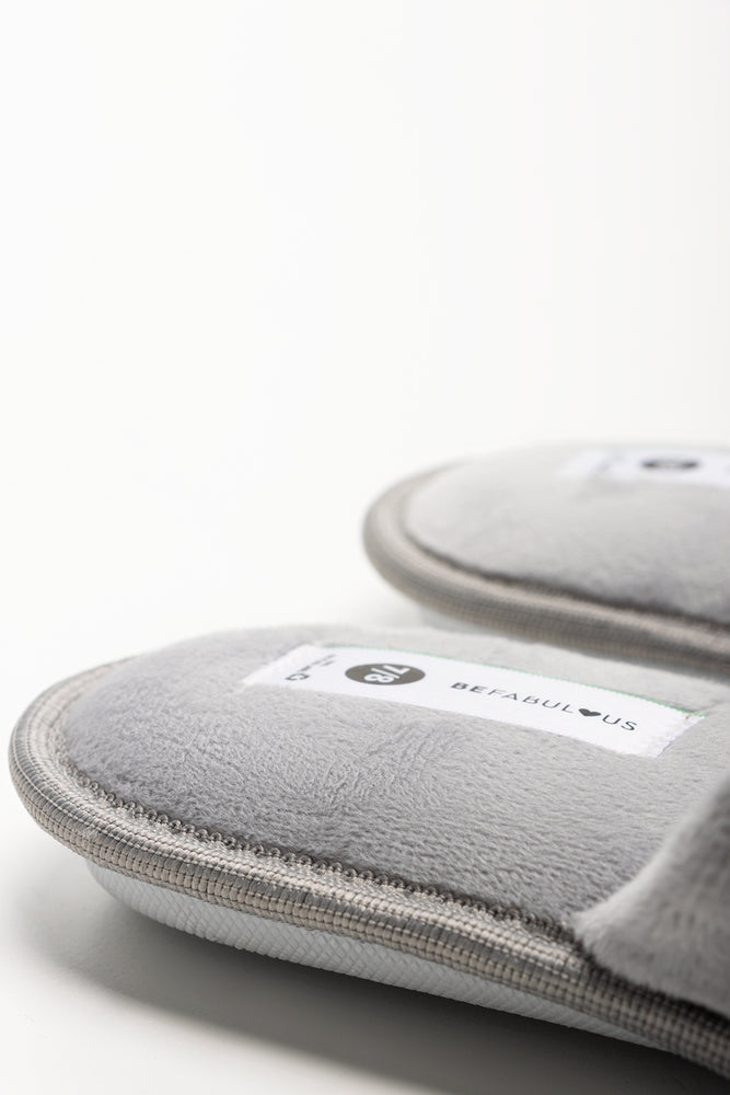 Star Trim Closed Toe Slippers Grey (3)