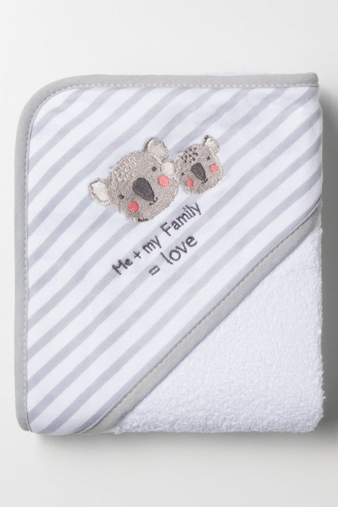 Koala Hooded Towel White And Grey