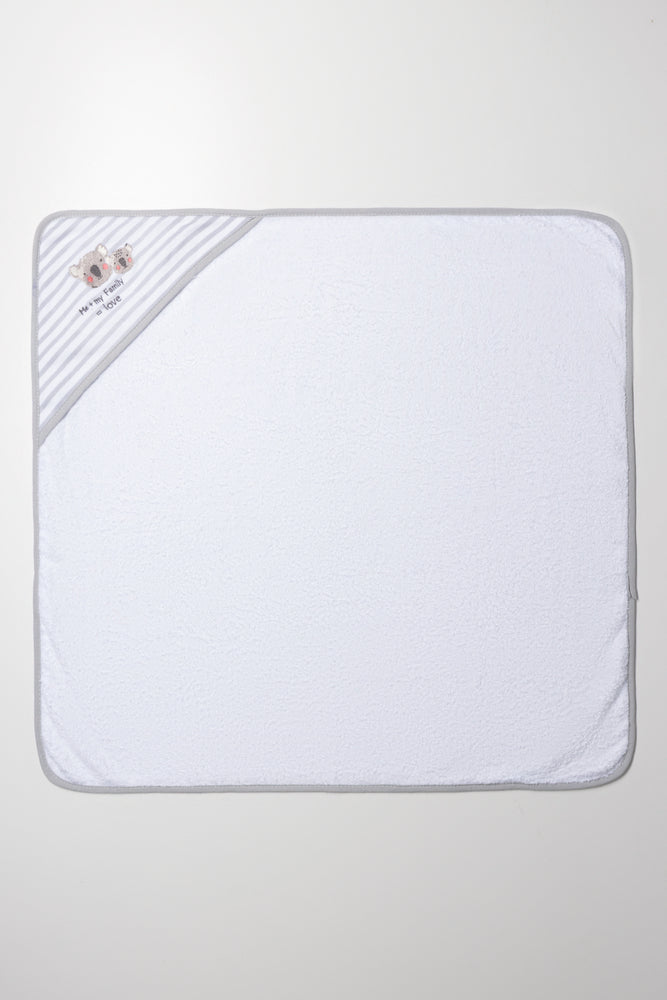 Koala Hooded Towel White And Grey (2)