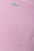 Heart Pocket Long Sleeve T-Shirt Pink (1)