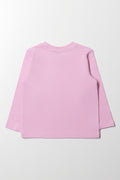 Heart Pocket Long Sleeve T-Shirt Pink (2)