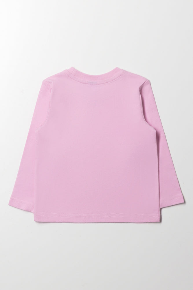 Heart Pocket Long Sleeve T-Shirt Pink (2)