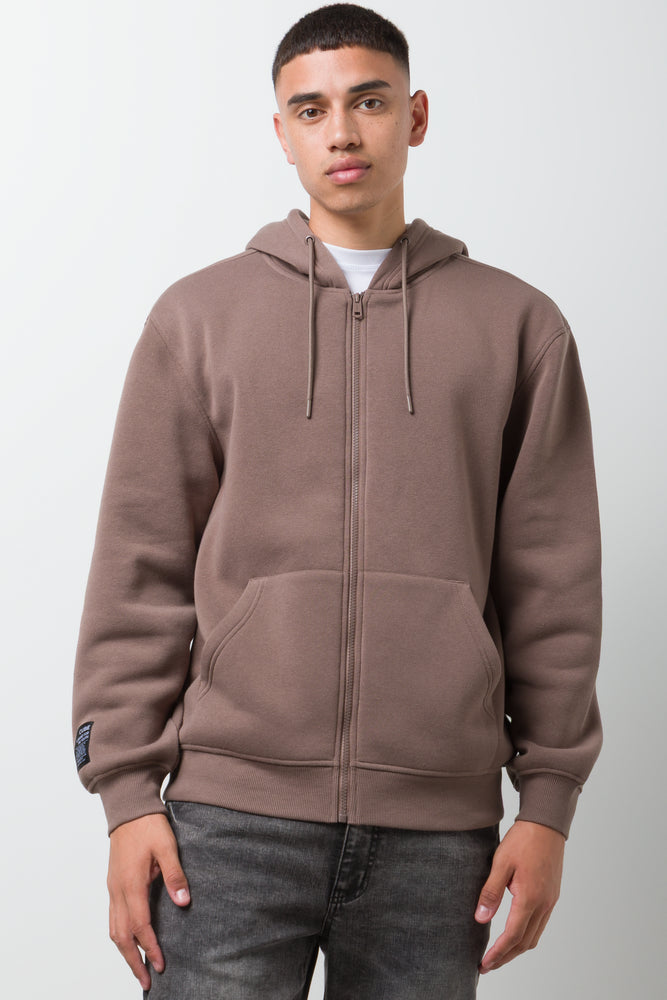 Zip Through Hooded Tracktop Brown