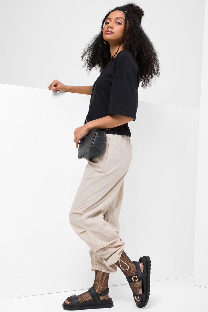 Boxy Dropped Shoulder T-Shirt Black