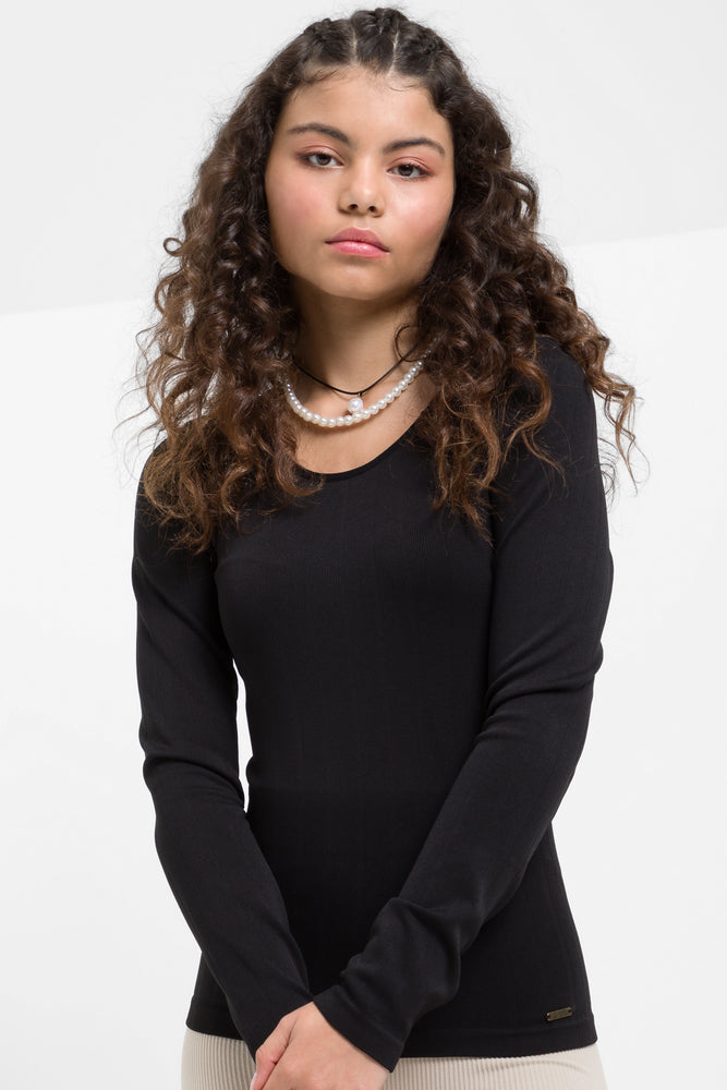 Crew Neck T-Shirt Seamless Black