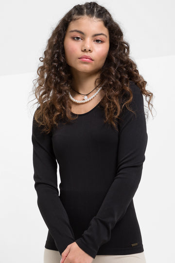 Crew neck Tshirt seamless black