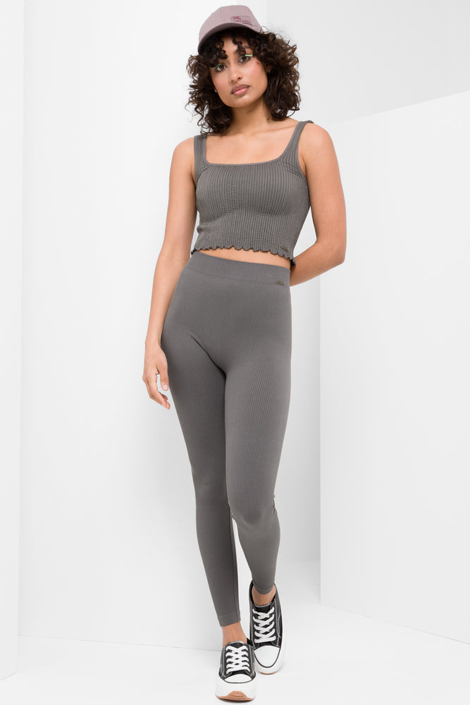 Seamfree Textured Vest Charcoal