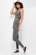 Seamfree Textured Vest Charcoal (1)