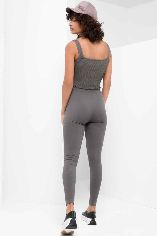 Seamfree Textured Vest Charcoal (2)