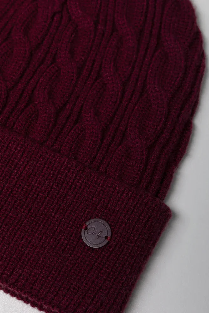 Knit Beanie Burgundy (1)