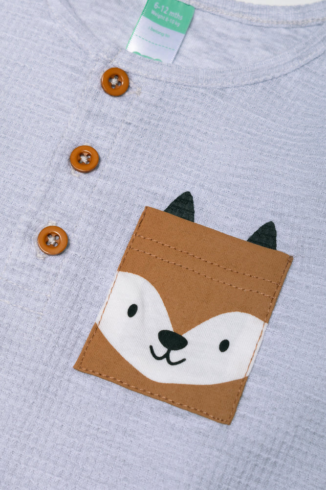 Fox Long Sleeve T-Shirt Grey (1)