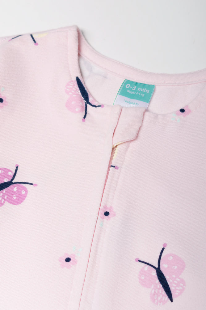 Butterfly Babygrow Pink (1)