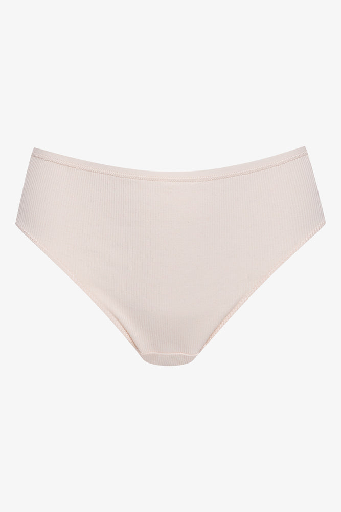 3 Pack Rib Brazilian Panties Natural