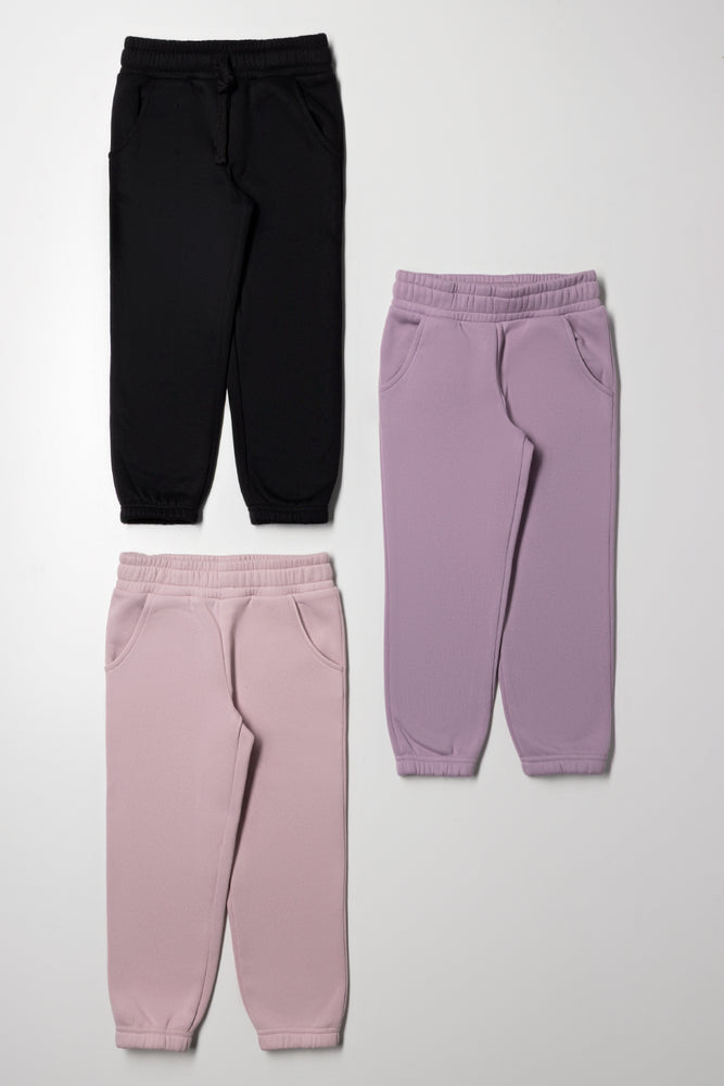3 Pack Trackpants Purple And Black