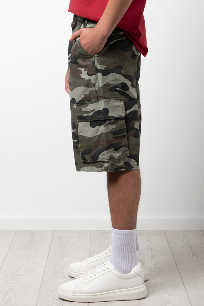 Camo Cargo Shorts Green (1)
