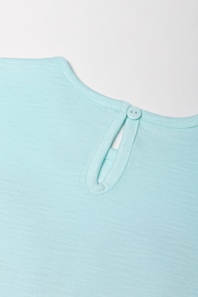 Butterfly Frill Sleeve T-Shirt Green (2)
